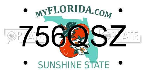 756QSZ Florida License Plate