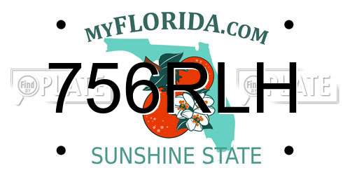 756RLH Florida License Plate