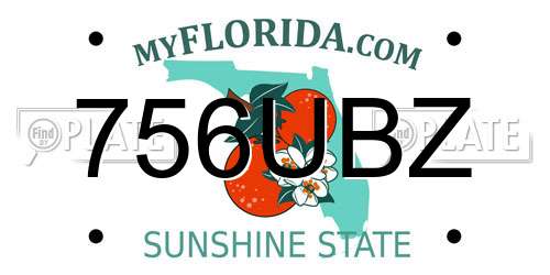 756UBZ Florida License Plate