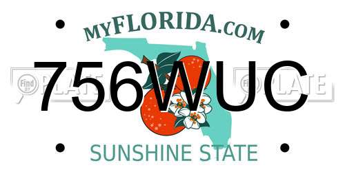 756WUC Florida License Plate