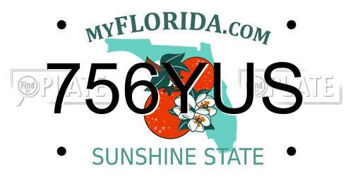 756YUS Florida License Plate