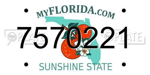 7570221 Florida License Plate