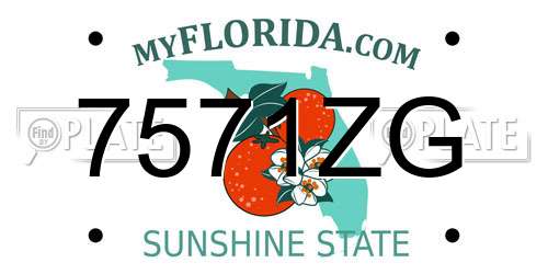7571ZG Florida License Plate