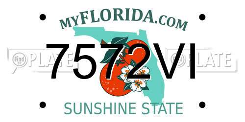 7572VI Florida License Plate