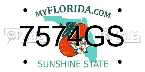 7574GS Florida License Plate