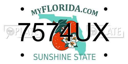 7574UX Florida License Plate