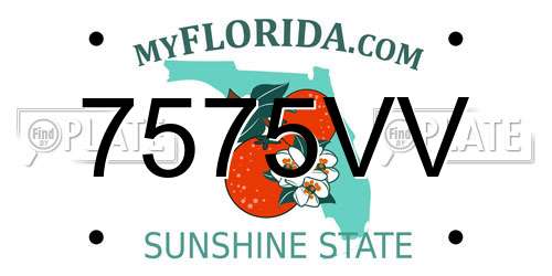 7575VV Florida License Plate