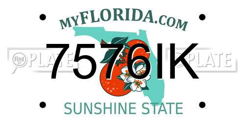7576IK Florida License Plate