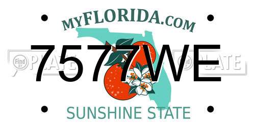 7577WE Florida License Plate