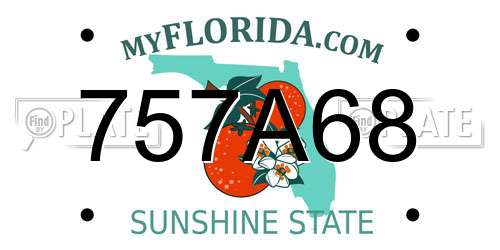 757A68 Florida License Plate