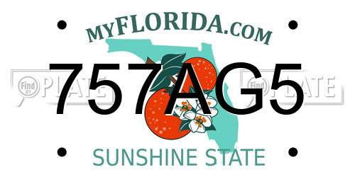 757AG5 Florida License Plate