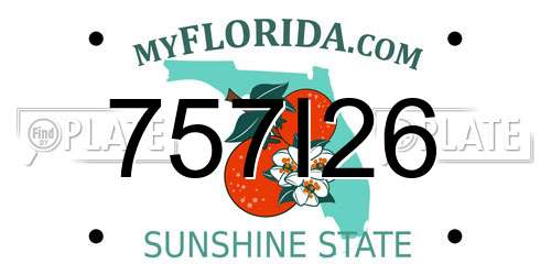 757I26 Florida License Plate