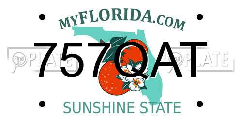 757QAT Florida License Plate