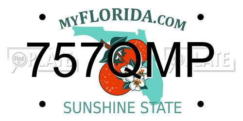 757QMP Florida License Plate