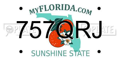 757QRJ Florida License Plate