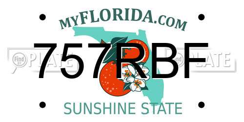 757RBF Florida License Plate