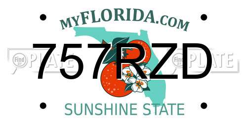 757RZD Florida License Plate