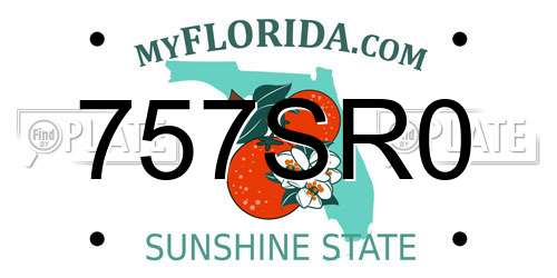 757SR0 Florida License Plate