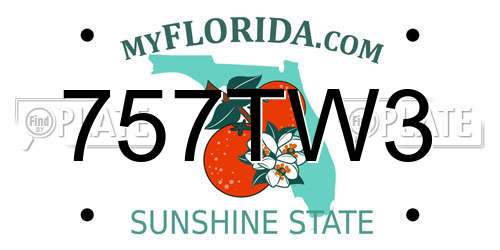 757TW3 Florida License Plate