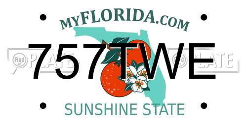 757TWE Florida License Plate