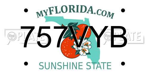 757VYB Florida License Plate