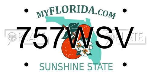 757WSV Florida License Plate