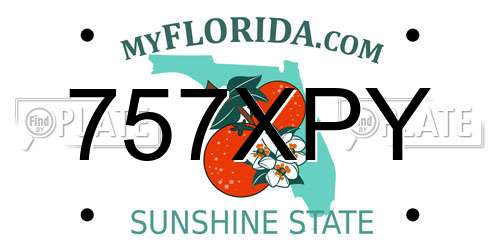757XPY Florida License Plate