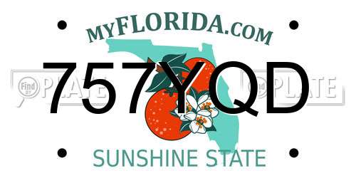 757YQD Florida License Plate