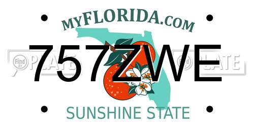 757ZWE Florida License Plate