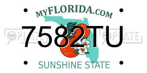 7582TU Florida License Plate