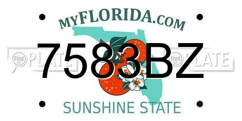 7583BZ Florida License Plate