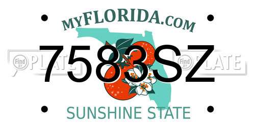 7583SZ Florida License Plate