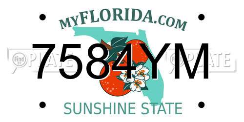 7584YM Florida License Plate