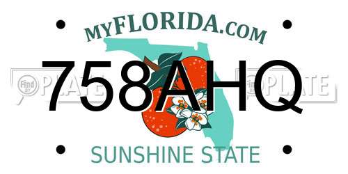 758AHQ Florida License Plate