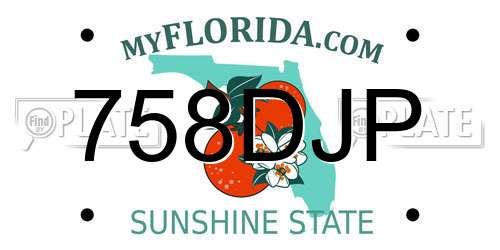 758DJP Florida License Plate