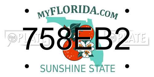 758EB2 Florida License Plate