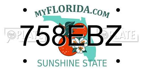 758EBZ Florida License Plate