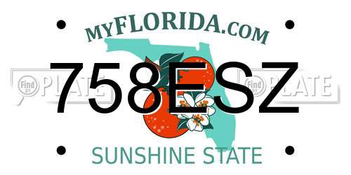 758ESZ Florida License Plate