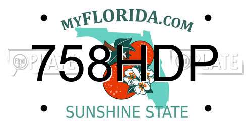 758HDP Florida License Plate