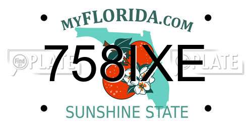 758IXE Florida License Plate