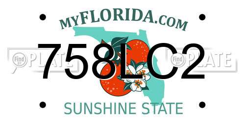 758LC2 Florida License Plate