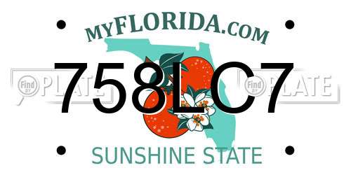 758LC7 Florida License Plate