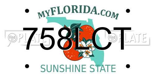 758LCT Florida License Plate