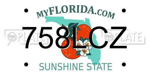 758LCZ Florida License Plate