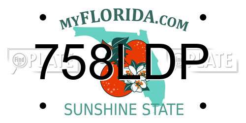 758LDP Florida License Plate
