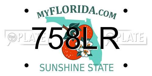 758LR Florida License Plate