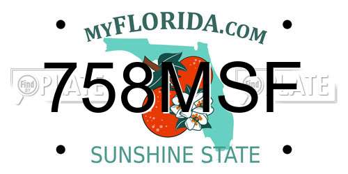 758MSF Florida License Plate