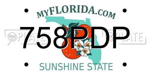 758PDP Florida License Plate
