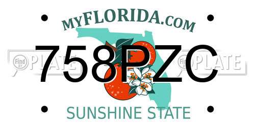 758PZC Florida License Plate