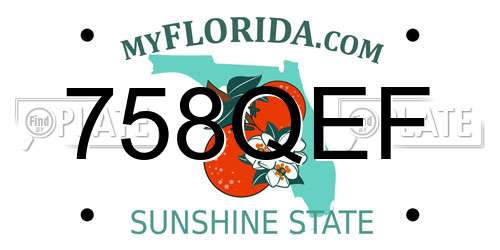 758QEF Florida License Plate